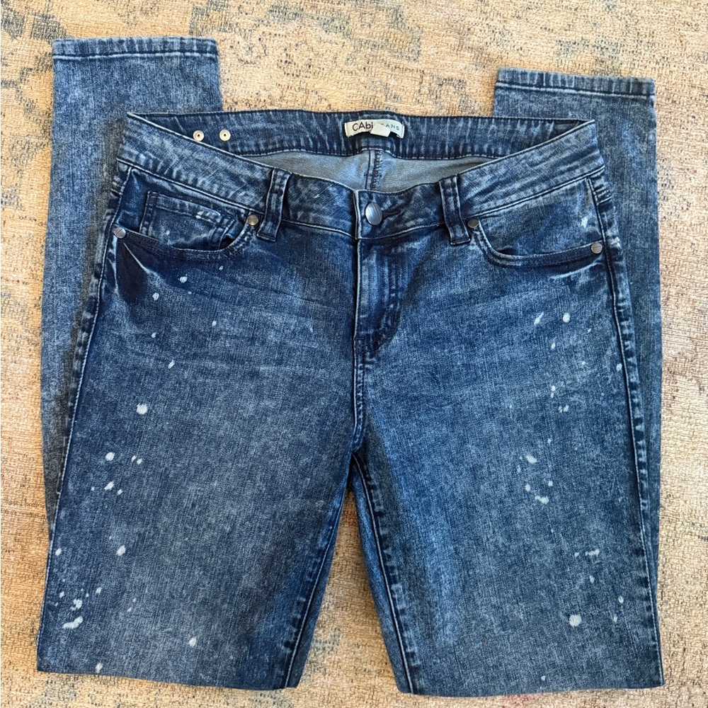 CABi EUC Constellation Skinny Jeans Speckled Acid Wash